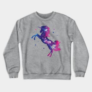 Unicorn Galaxy: Silhouette of Unicorn in the Universe Crewneck Sweatshirt